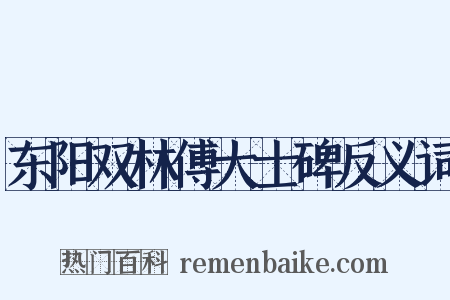 东阳双林傅大士碑反义词是什么意思的图片